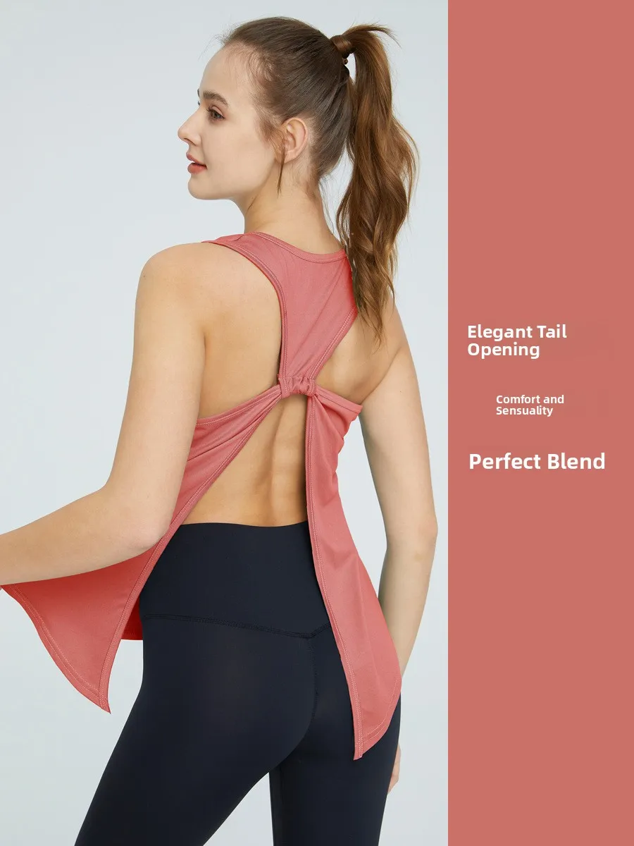 Loose Fit Women's Sveless Tank Top Short Yoga Shirt Inner Wear Vest Short Length Three-acetate Fiber Ladies Fashion