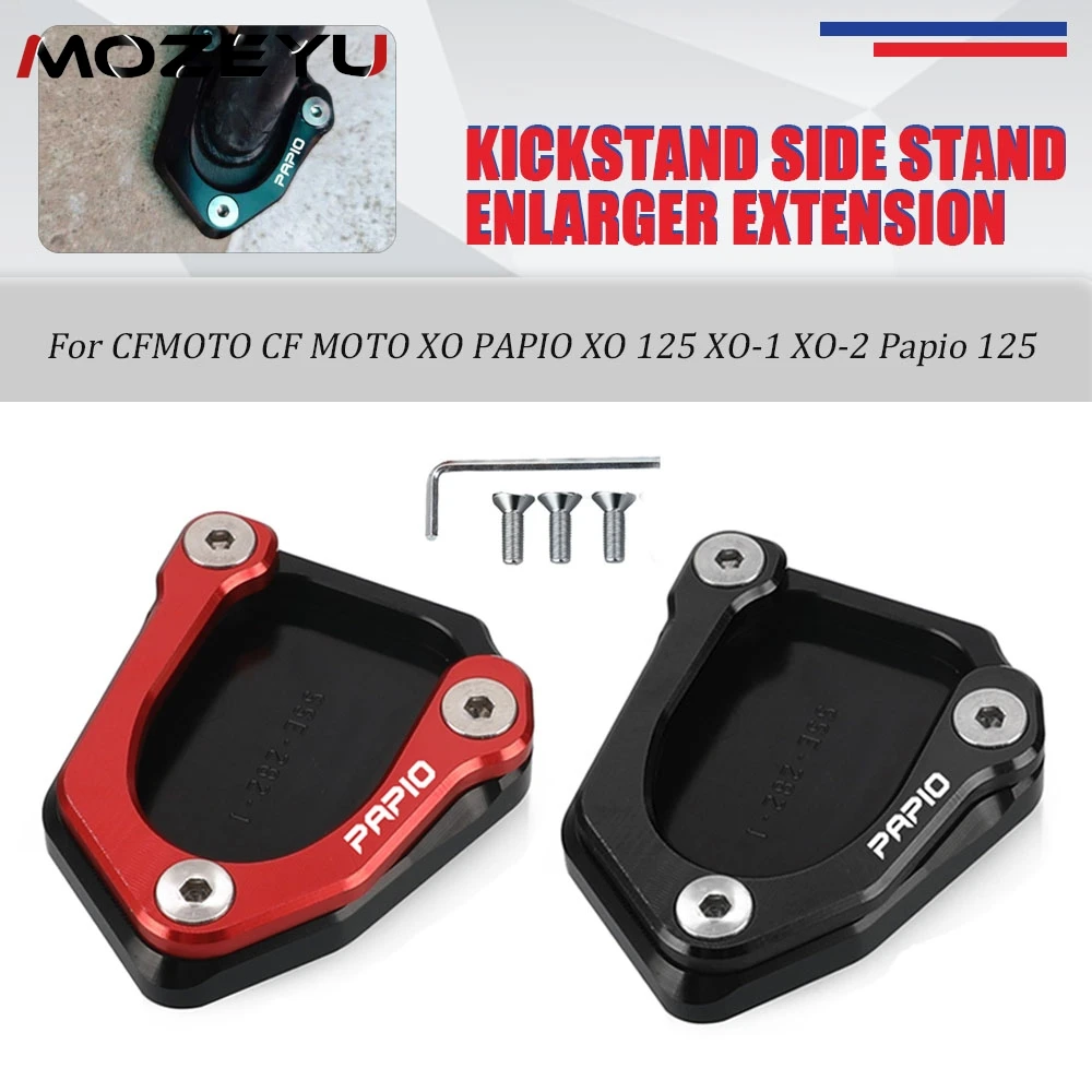 Kickstand For CFMOTO CF MOTO XO PAPIO XO 125 XO-1 XO-2 Papio 125 CNC Foot Side Stand Extension Pad Support Plate Enlarge Stand