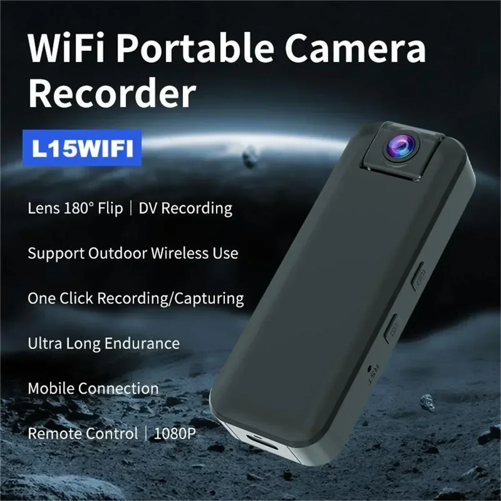 HD 1080P Outdoor Remote WIFI Monitoring Car Camera Phone Portable Camera WIFI Recorder L15 Rotating Lens Driving Recorder