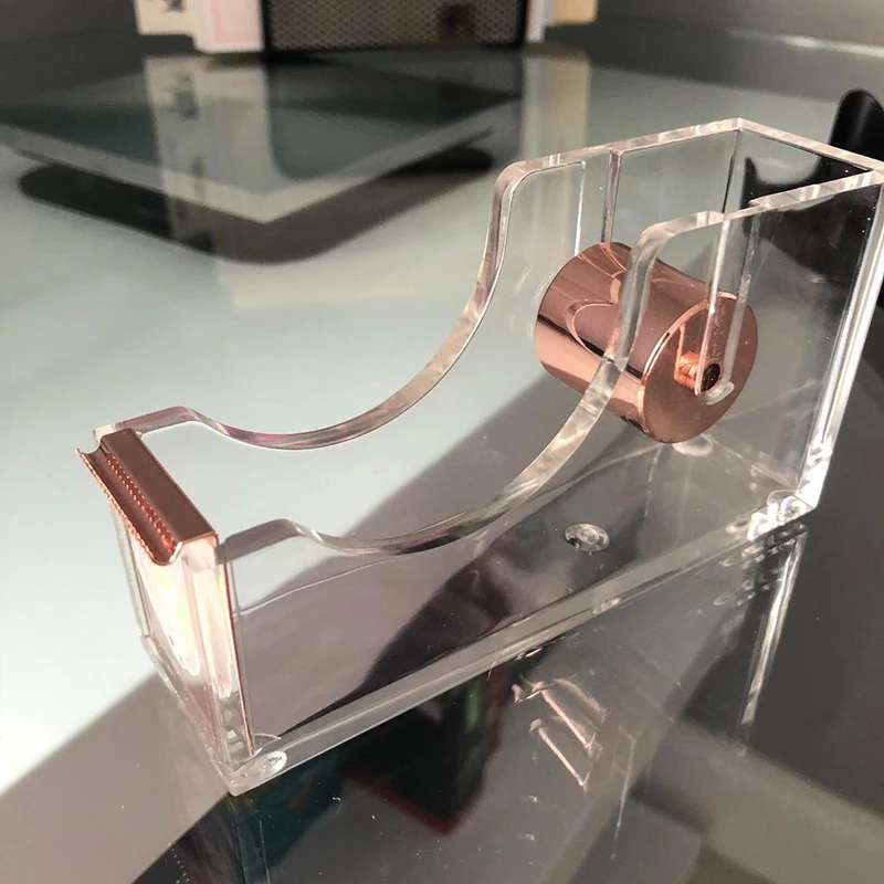100 pces clipes de papel em ouro rosa magnético clip dispenser & 1pcs acrílico fita dispensador claro ouro rosa