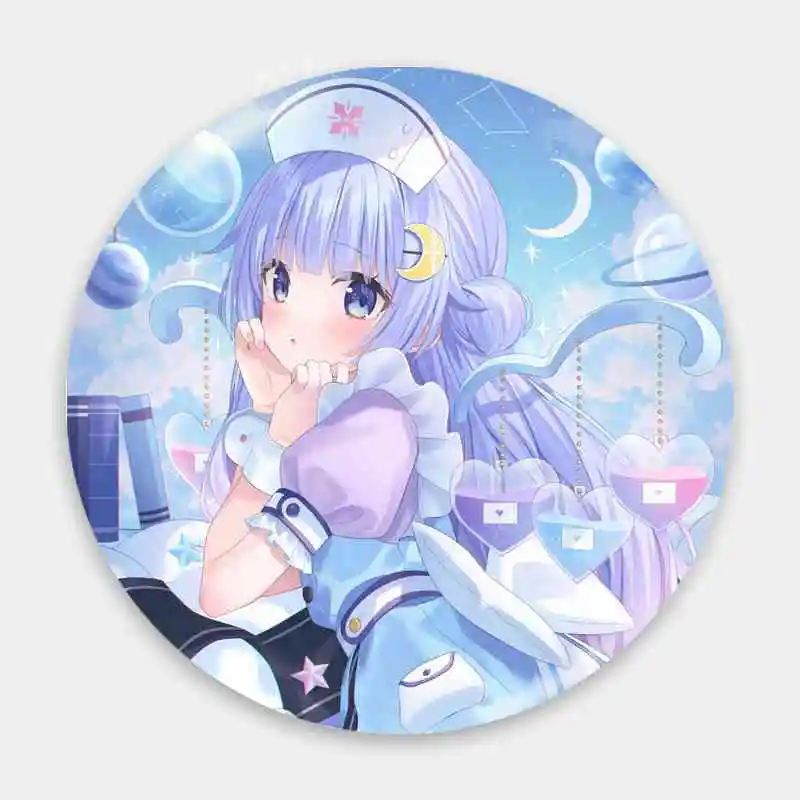 Mirutani Nia Channel VTuber Anime Danemark ge Brooch, Anchor Peripharrate Pin, Fandom Metal Hat, Tinplate Pendant Accessrespiration, 58mm, 75mm