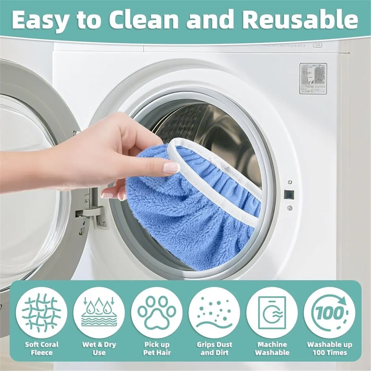 10pcs Reusable Mop Pads for Sweeper Mop, Microfiber Dry Sweeping Cloths & Machine Washable Wet Pads Refill