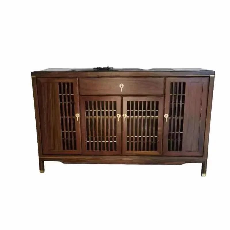 New Chinese ebony wood porch cabinet dining side simple light luxury locker wine cabinet tea household shoe