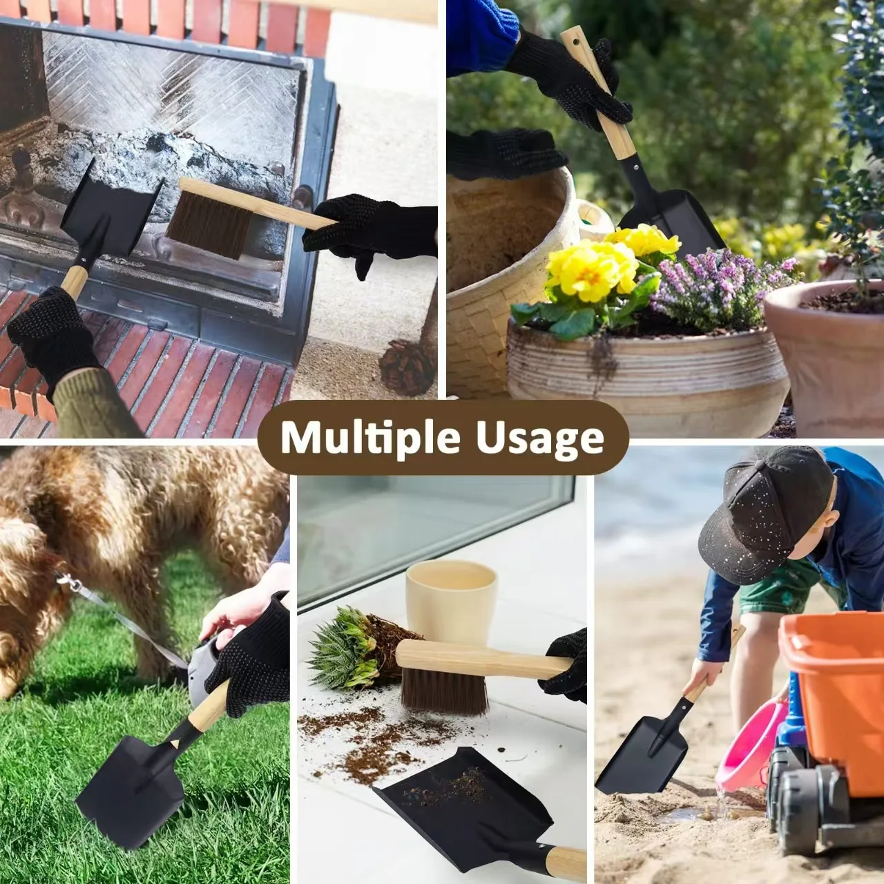 أداة تنظيف الموقد، مجرفة الرماد، مغرفة معدنية للمدخنة، موقد الخشب، صيانة فرن الشواء في الهواء الطلق #6