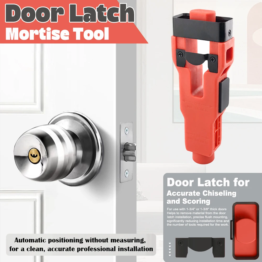 For 1-3/8’ or 1-3/4’ Thick Wooden Door Door Latch Mortise Tool Precision Scoring and Chiseling Door Latch Installation Kit Fits