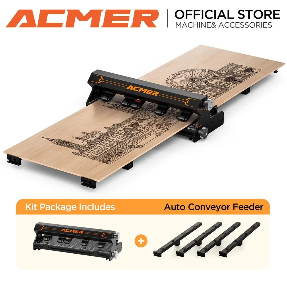 ACMER Auto Conveyor Feeder Unlimited Y-axis laser engraving and cutting Suitable for most desktop laser engraving machines