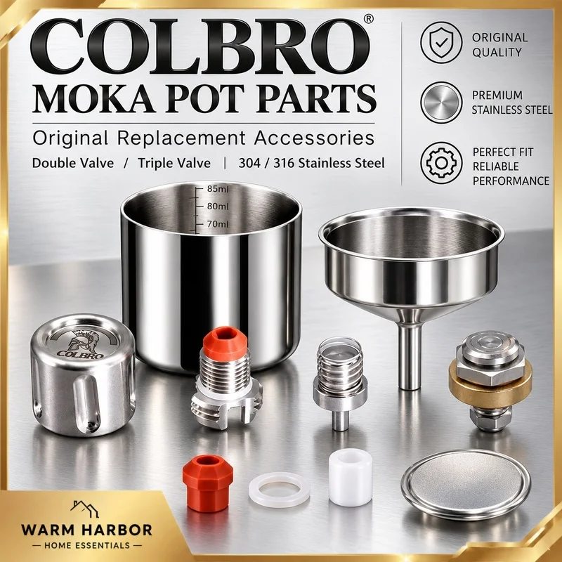 Colbro Stainless Steel Moka Pot Replacement Part 85Ml 316 Steel Double Layer Measuring Cup For Coffee Brewing Home Kitchen Use
