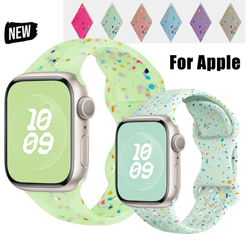 Original Silikonarmband für Apple Watch Band 41 45mm 40 44 38 42 46mm Correa Atmungsaktives iWatch Armband Serie 11 10 9 8 SE 7 6 Ultra3 49mm
