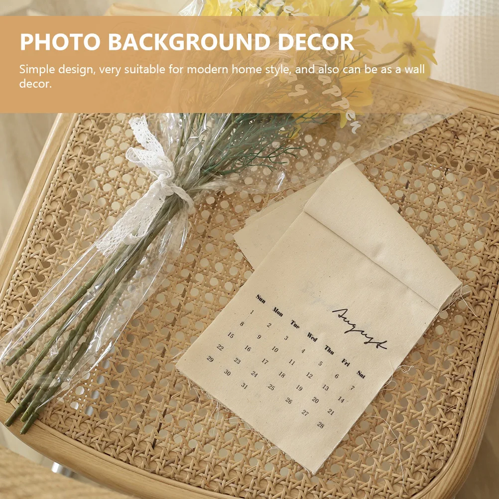 

Cotton Linen 2023 Hanging Wall Calendar Simple Design Decorative Photo Background English Printing Retro Style Calendar