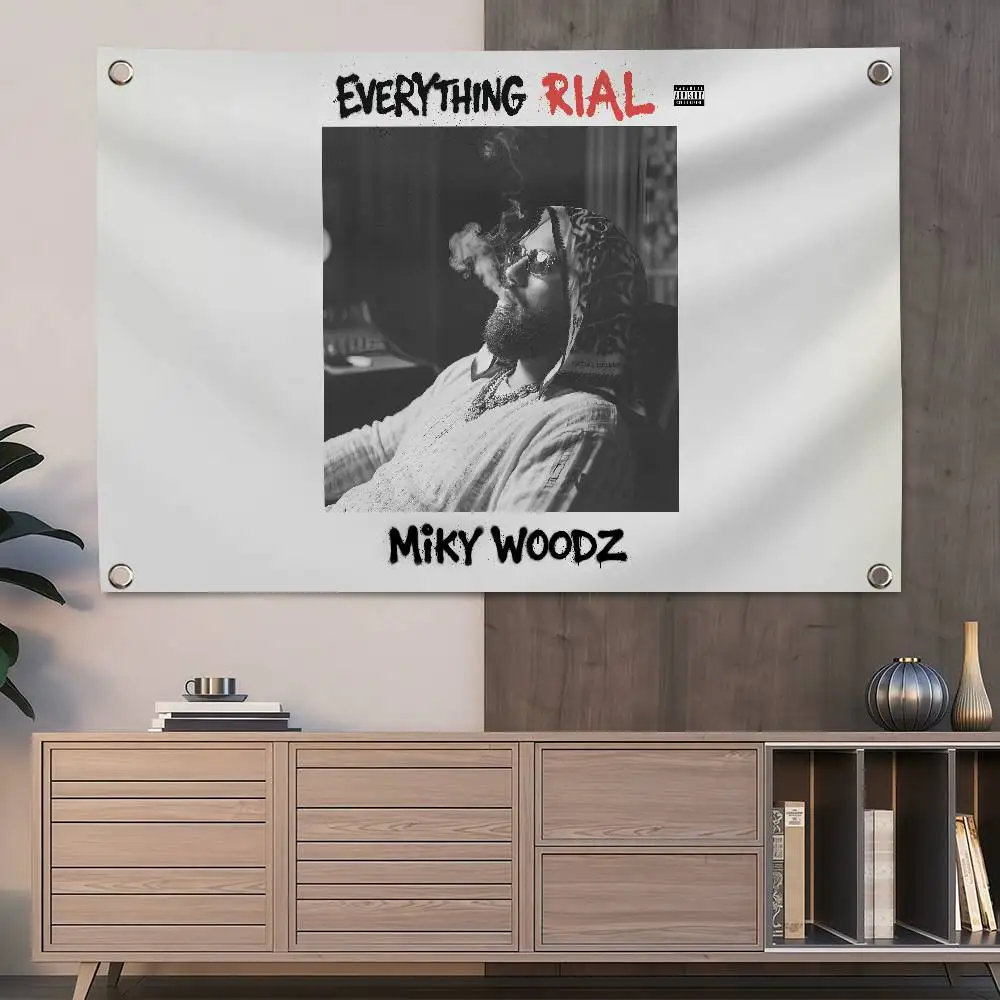 Флаг-баннер M-Miky Woodz Verything RIAL 150x200см 60x90см для декора, улицы, пикника, вечеринки, дома, кемпинга, арт-декорации