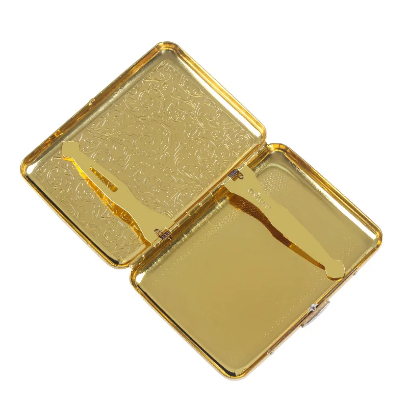 Unique Metal Mirror Cigarette Case Gold Retro Portable Pocket Cigaret Pack Cigarette Boxes Man Smoker Gift