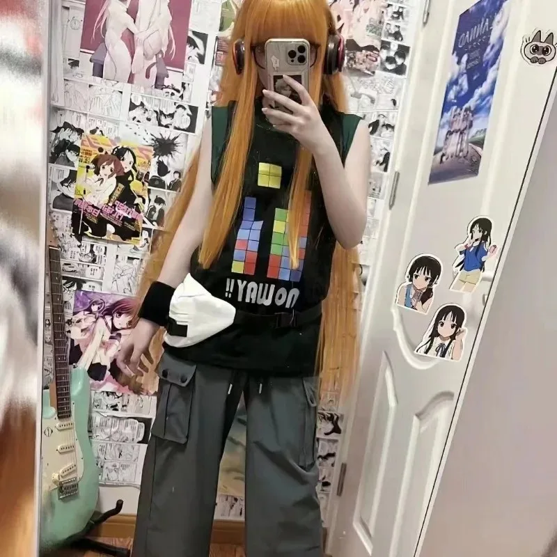 Futaba Sakura Costume Cosplay Gioco P5 Hacker Ragazza Abbigliamento Senza maniche Gilet di cotone allentato Set da due pezzi Abiti da festa di carnevale anime