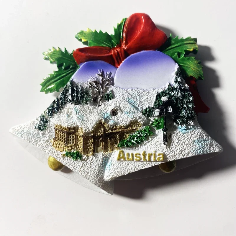 Austria Fridge Magnets Christmas Bell Magnetic Stickers Home Decoration Christmas Gifts Wedding Birthday Gifts