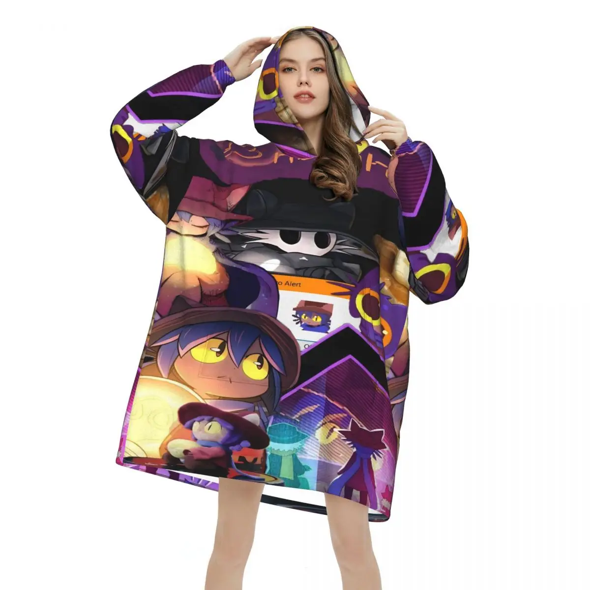 OneShots Niko Blanket Hoodie Wearable Blanket Oversize with Pocket Warm Sleeping Bag Soft Cozy Onesie