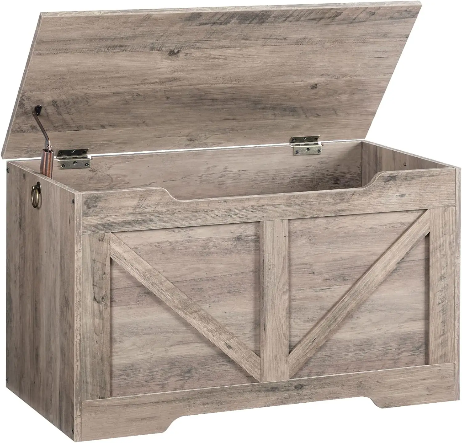 

Retro Wooden Storage Chest with Safety Hinge and Easy Assembly for Toy Organization