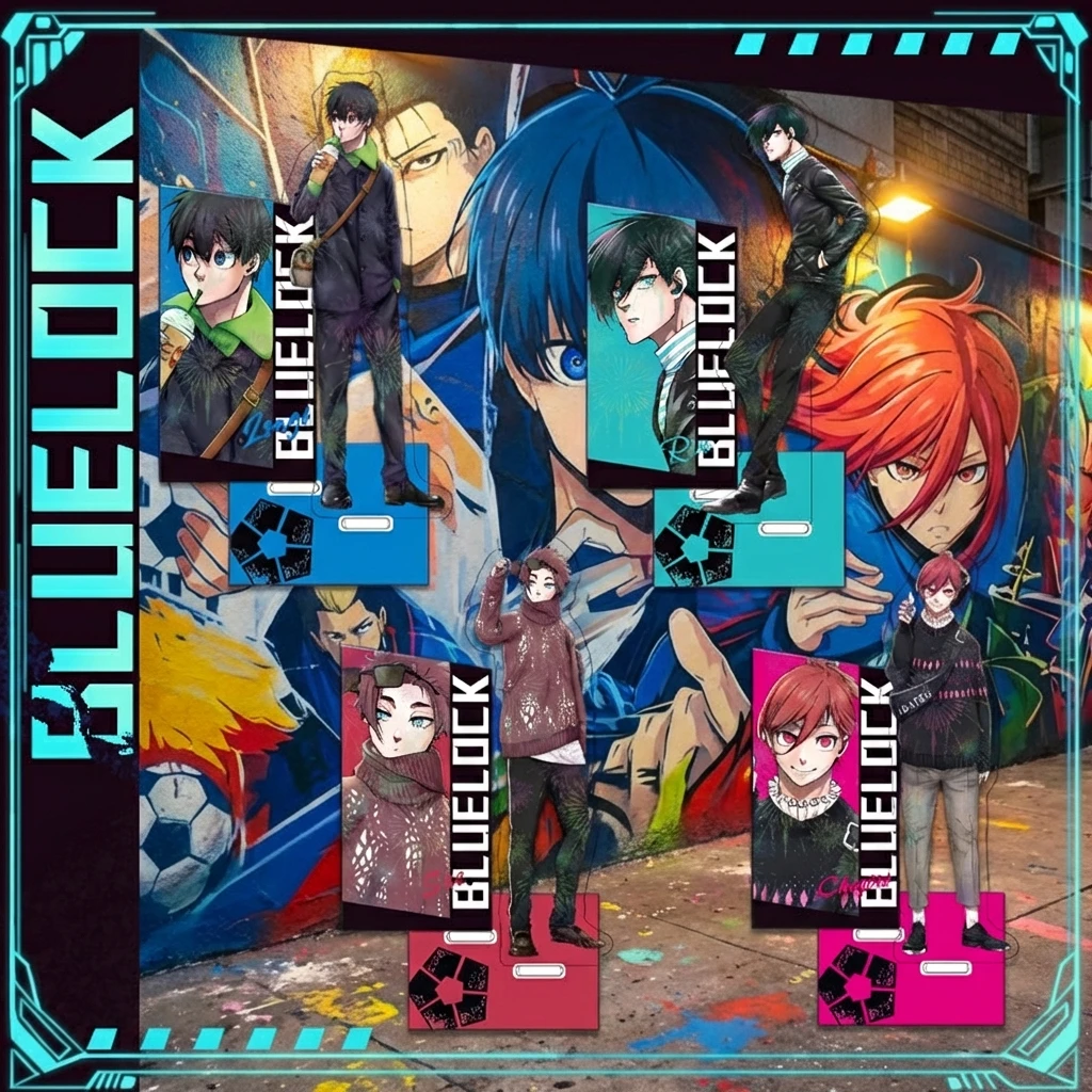 Blue Lock Serie 301, Soporte Doble con Inserto, Blue Lock Isagi Yoichi Bachira Meguru, Mercancía de Anime, Diseño en Capas, Efecto Fuegos Artificiales, Holográfico