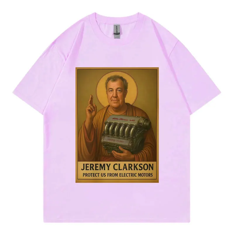 جيريمي كلاركسون حمايتنا من المحركات الكهربائية تي شيرت علوي والعتاد مضحك ميمي الجرافيك تي شيرت للجنسين موضة عادية فضفاض تي شيرت
