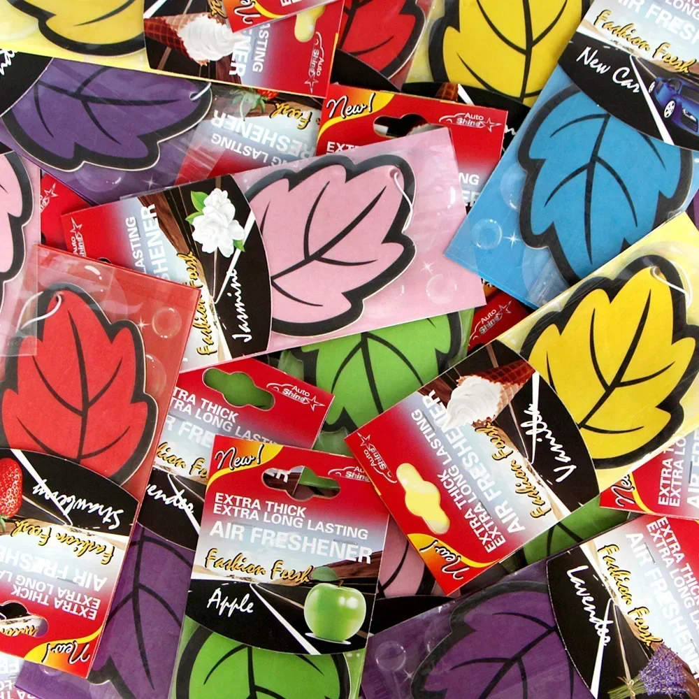 6PCS Car Air Freshener Natural Scented Tea Paper Auto Hanging Vanilla Perfume Fragrance Leaf Shape Car Accessories Interior image 5