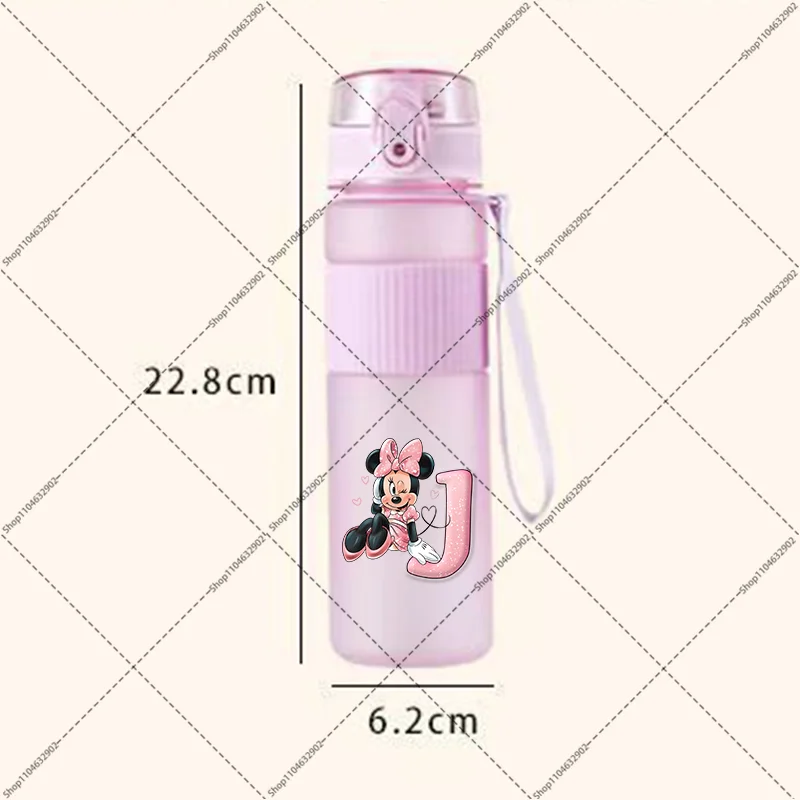 550ML 미니 미키 마우스 귀여운 물병 만화 애니메이션 패턴 편지 A-Z 야외 서리로 덥은 스포츠 병 생일 파티 선물