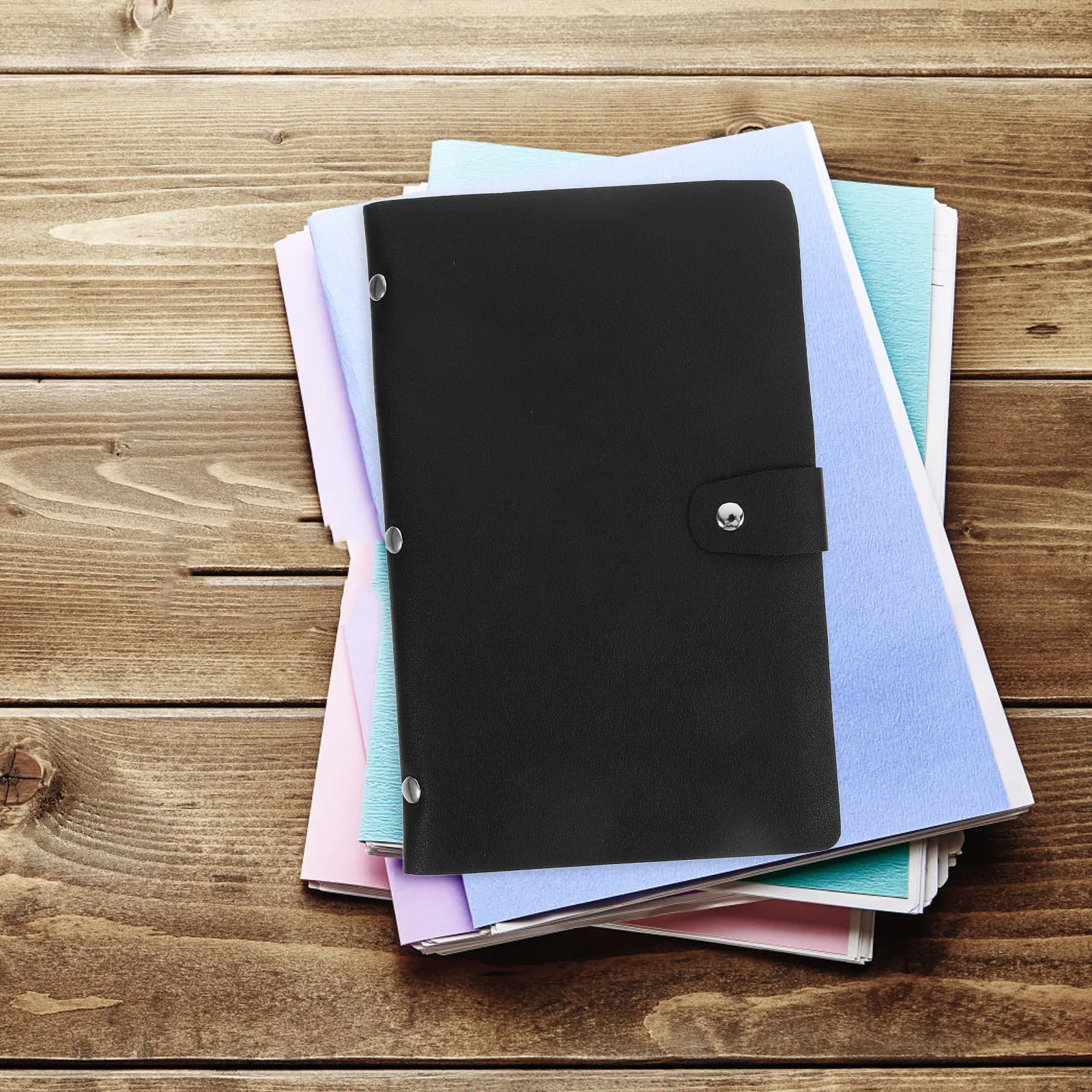 

1pc Invoice Album Folder Thick Business File Storage Book Office Supplies Document Holder For Cards Photos Waterproof Pvc Pu
