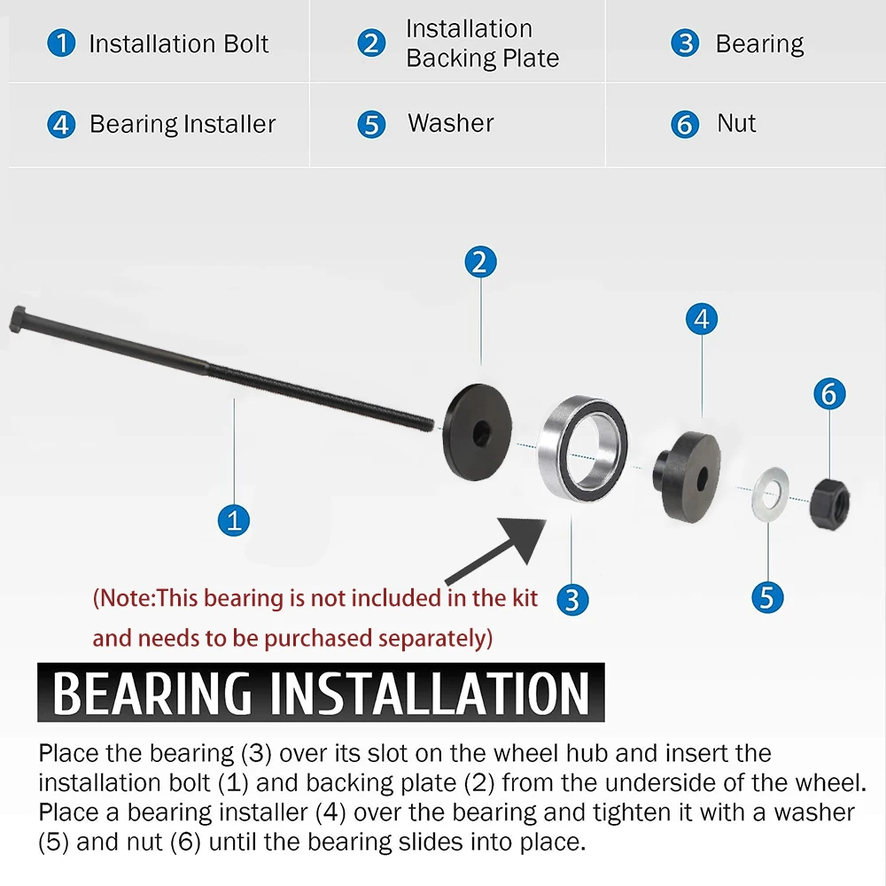 Wheel Bearing Removal Installer Tool for Harley Davidson 2000+, VT102 Motorcycle Wheel Bearing Puller Tool Kit for 0.75\