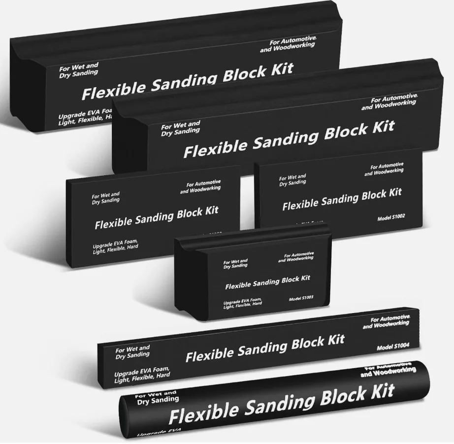 7 PCS EVA Sanding Blocks Set Flexible EVA Foam Wet or Dry Autobody Hand Sanding Blocks Kit For Woodworking Bodywork Auto Car