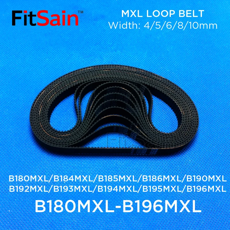 FitSain-MXL Timing Belt B180MXL B184MXL B185MXL B186MXL B190MXL B192MXL B193MXL B194MXL B195MXL B196MXL Rubbe Belt