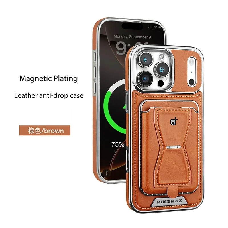 

Luxury 2 in 1 Magnetic Leather Cards Solt Wallet Phone Case For iPhone 17 Pro Max 16 Plus 15 14 13 12 Shockproof kickstand Cover