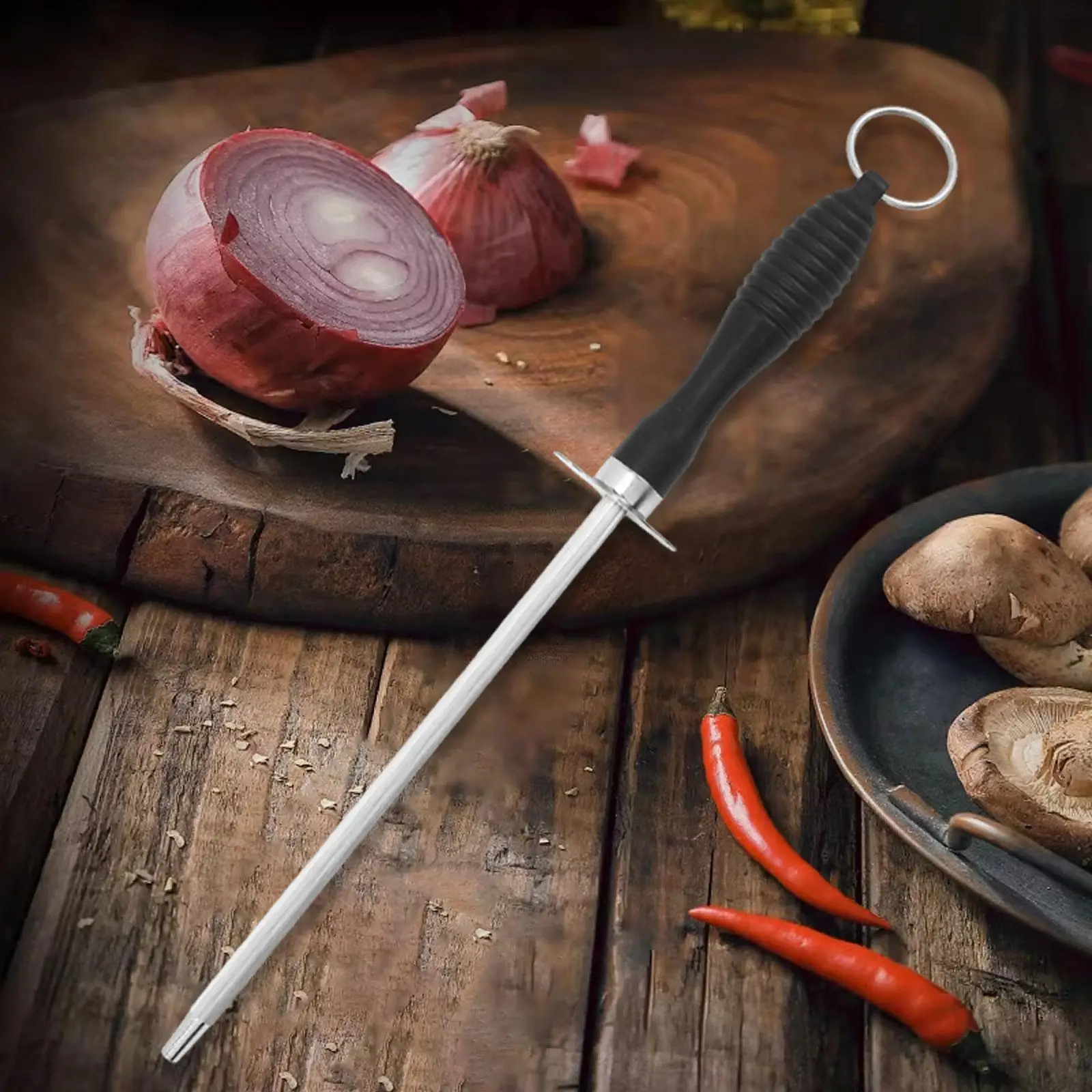 

Sharpener Rod Honing Rod Sharpening Tool Kitchen Accessory Professional Stainless Steel Household High Hardness Sharpener Bar