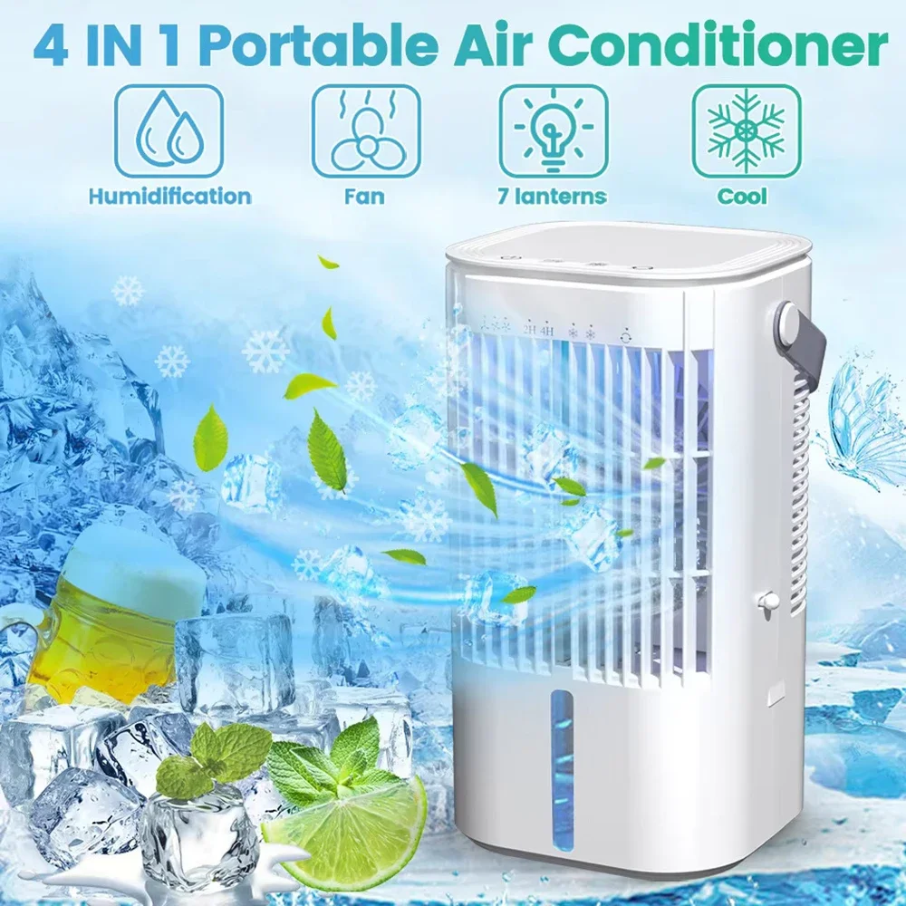 

Portable Air Conditioners-Upgraded Evaporative Air Cooler Mini Cooling Fan USB Personal Air Conditioner for Bedroom Office Home