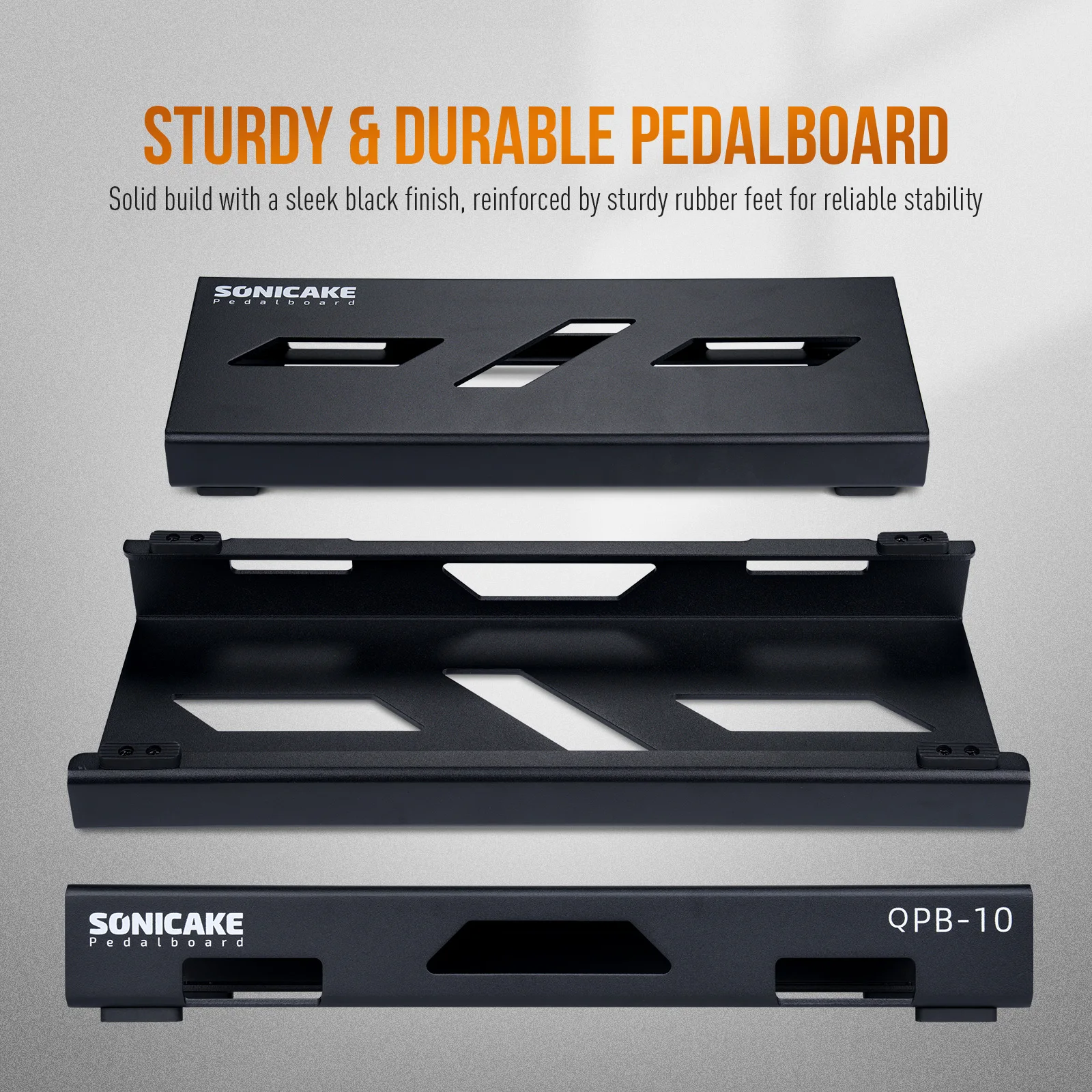 SONICAKE لوحة دواسة الجيتار الصغيرة تأثيرات الجيتار لوحة دواسة صغيرة مدمجة مع شريط جبل الدواسات وربطة كابلات وكابلات التصحيح #4