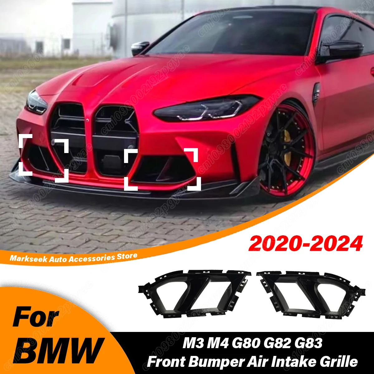 

For BMW M3 M4 G80 G82 G83 2020 2021 2022 2023 2024 Front Bumper Air Intake Grill Side Vent Trim Cover Decor Tuning Exter BodyKit