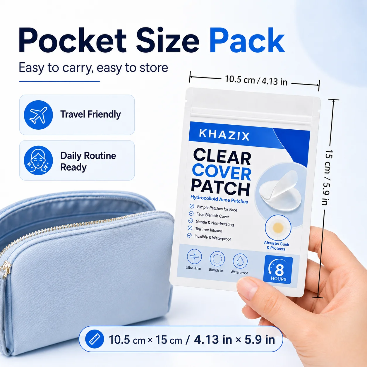 36pcs Transparent Pimple Patches Hydrocolloid Acne Spot Stickers, Invisible Blemish Cover Patch, Waterproof Face Care view 4