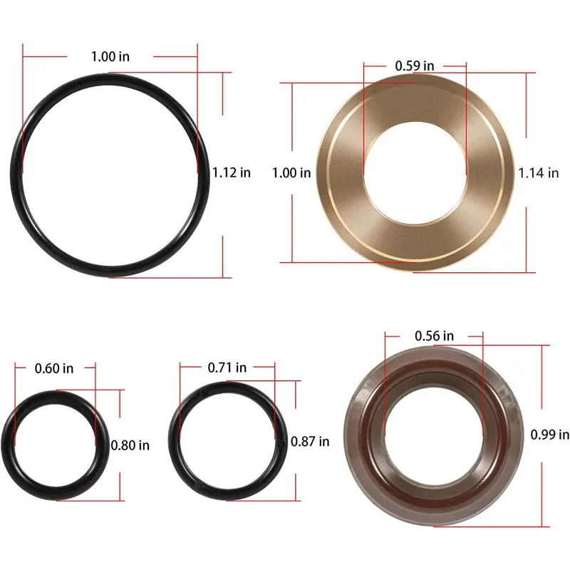 ESUYA General Pump Interpump Seal Packing Kit 96, Fits GP K96 KIT96 15mm T, W Series (5 PAC)