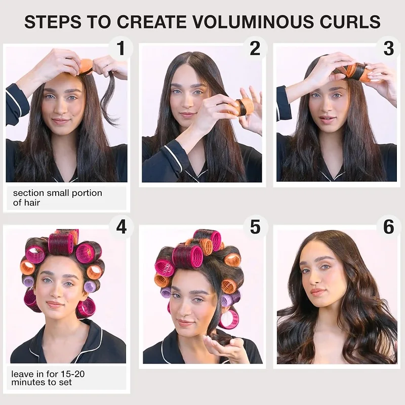 1pcs Large Self-grip Aluminum Core Hair Rollers Hairdressing Home Use DIY Korean Magic Curler Heatless Curly Hair Styling Tools view 4