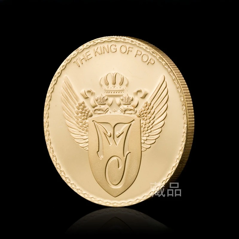 Crown Gold Commemorative Coin of Michael Jackson Rock Star Souvenir Coin Pop King Display Decoration Figurine MJ
