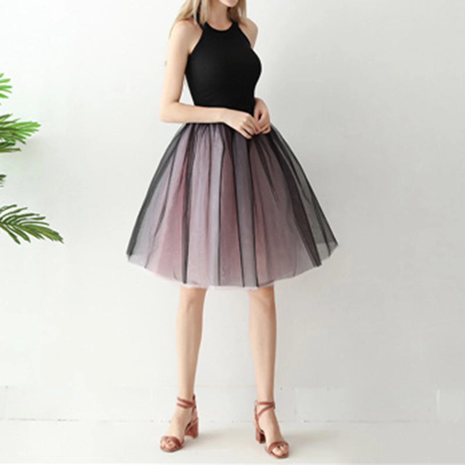 Women Summer Vintage Tulle Skirt Adult Fancy Ballet Dancewear Party Carnival Costume Ball Gown Mini Skirt Women Loose Dresses