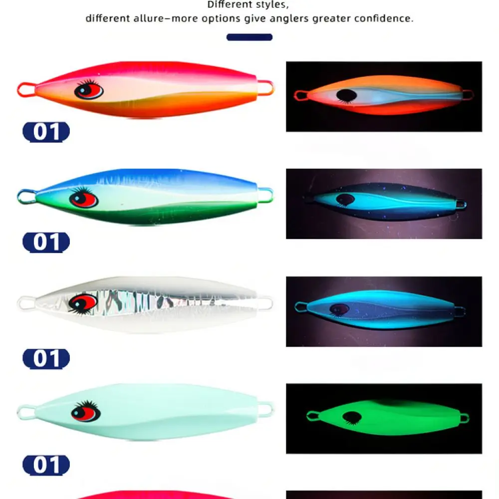 Glow Butterfly Metal Jig Lure For YJ Aquahunter Slow Pitch Sea Boat Fishing Bait Bass Snapper Grouper Saltwater Lures