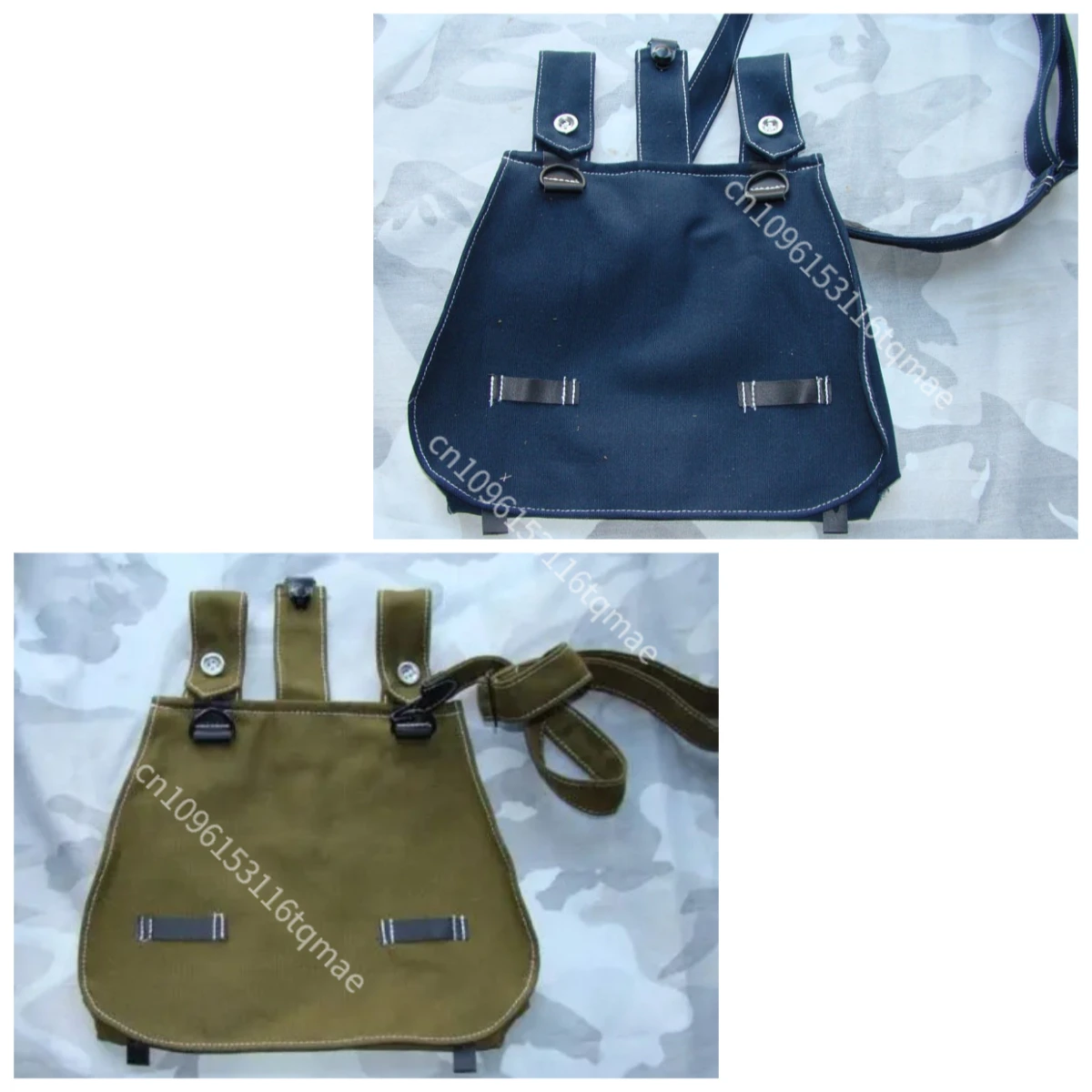 第二次世界大戦-ドイツのパン袋-乾物袋-その他-ショルダーストラップ付きポーチ-2色展開