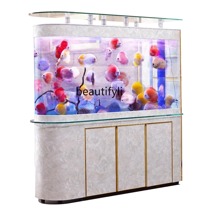 

Home Living Room Fish Tank Aquarium Medium Subareas Screens Ecological Change Water Bottom Filter Creative