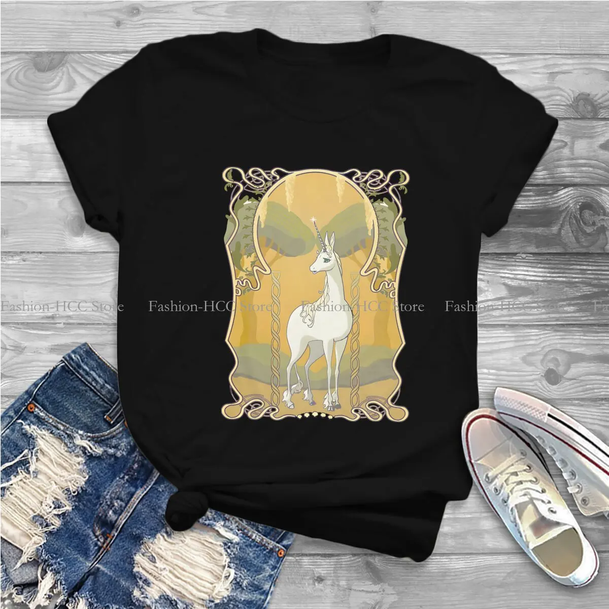 The Last  Art Nouveau Unique Polyester TShirt Cute Unicorn Cartoon Top Quality Hip Hop Gift Clothes T Shirt Stuff