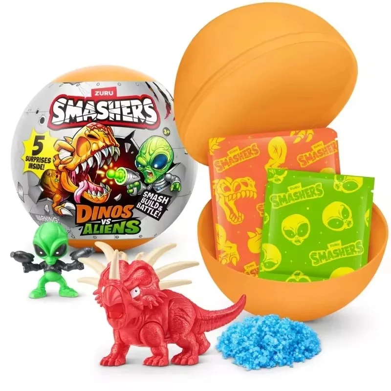

ZURU Smashers Dinos Vs Aliens Blind Box 5 Surprises Inside Assembly Dinosaur Alien Action Figure Kids Birthday Holiday Gift Toys