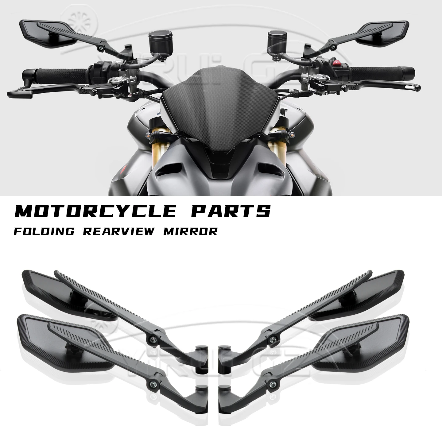 

Motorcycle For Ducati Monster 937 SP 2021-26 Wind Wing Stealth Winglets Rearview Mirrors NEW Side View Mirror MONSTER 821 18-26
