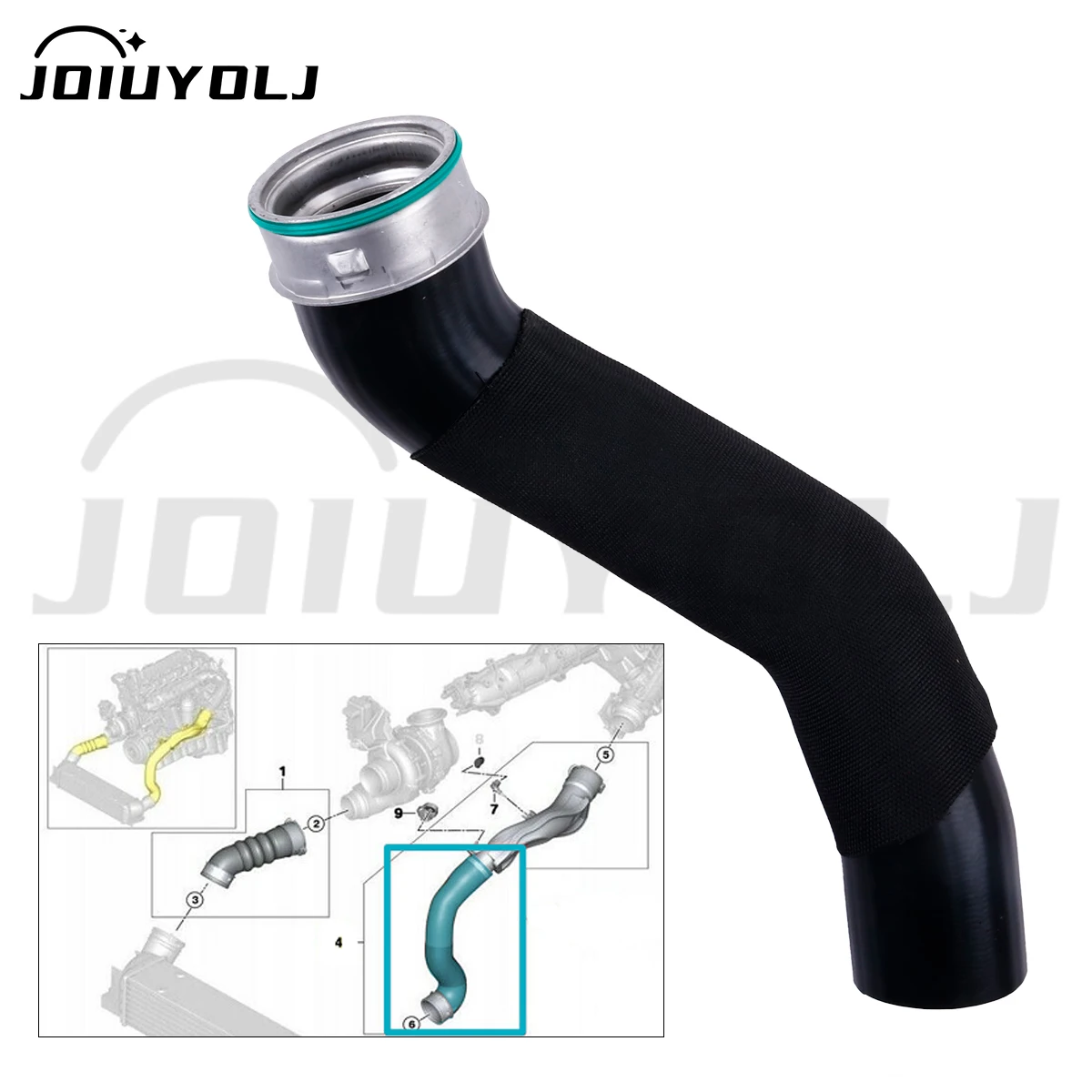 

Turbo Hose Charge Air Hose For BMW X6 30dX E71 N57 11617807986 Lower Left