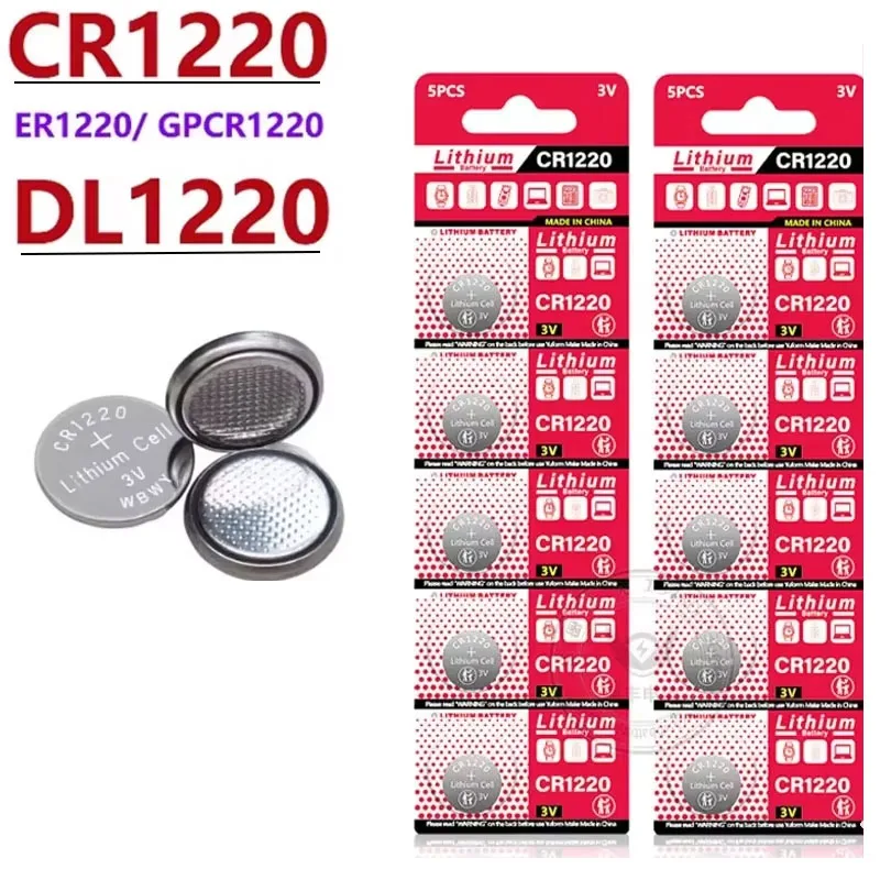 

LM1220 BR1220 CR1220 CR 1220 KCR1220 3V Lithium Battery for Electronic Scale Calculator Car Key Mouse Button Battery