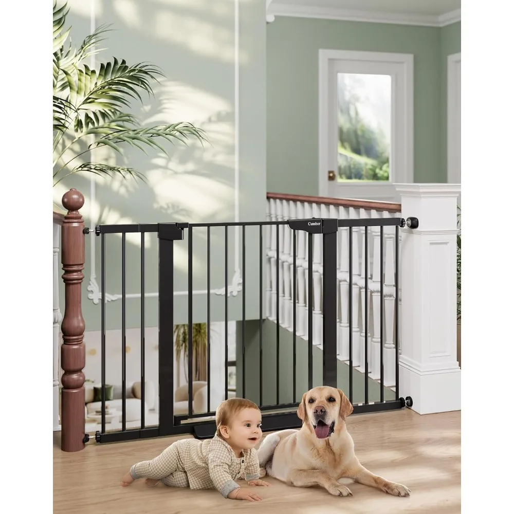 

29.7"-51.5" Baby Gate Extra Wide, Safety Dog Gate for Stairs Easy Walk Thru Auto Close Pet Gates for The House, Doorways