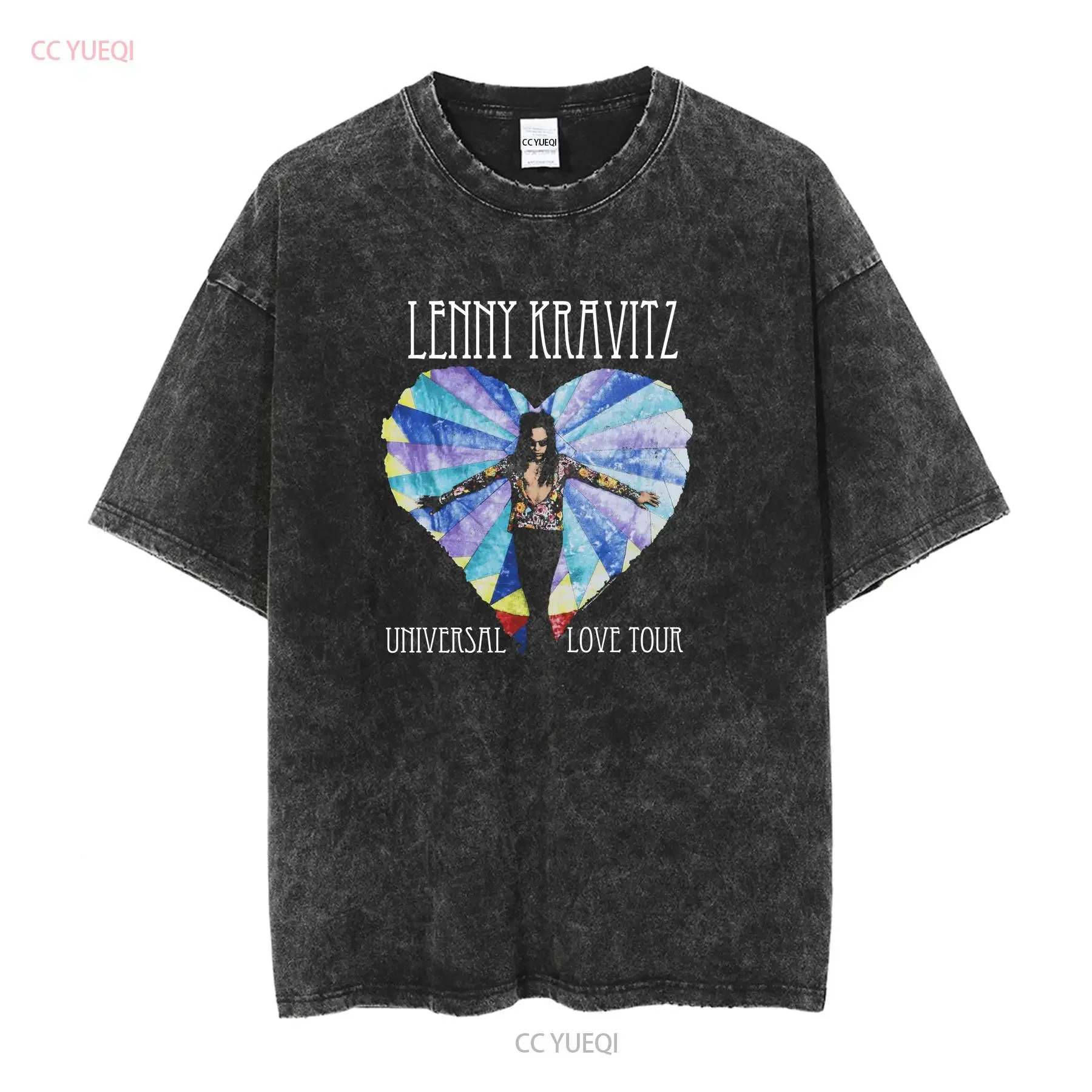 Vintage 1993 Lenny Kravitz Universal Love Tour Black T shirt Sz L long or short sleeves vintage Washed Stylish Stretched