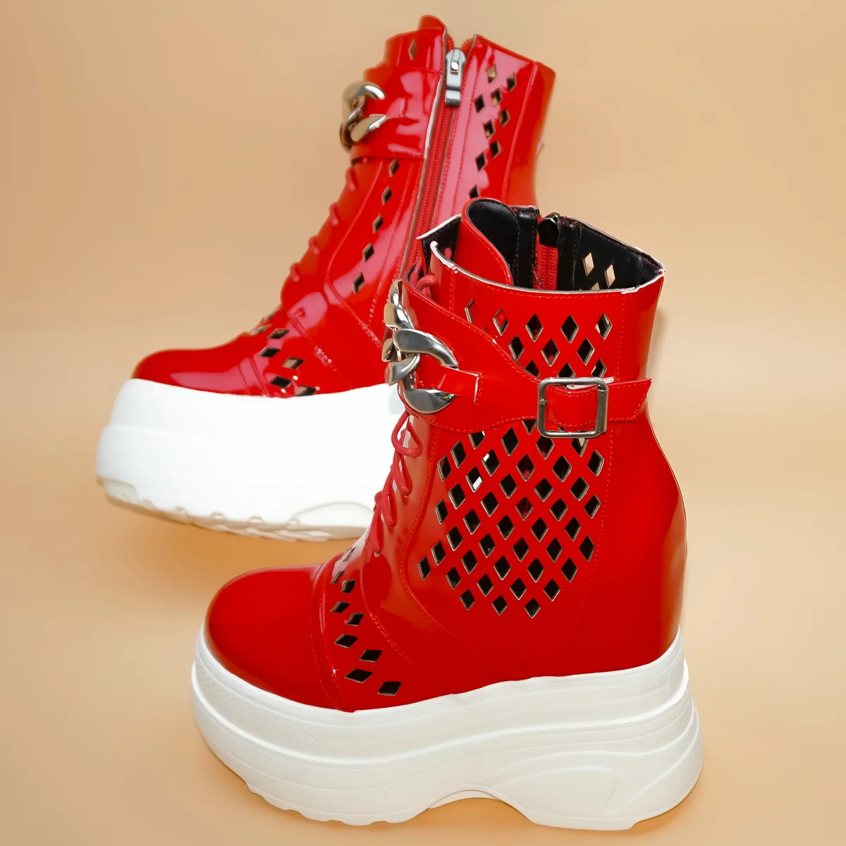 

Summer Size 46 Platform Pumps Women Size 47 Patent Leather Wedges High Heel Gladiator Sandals Increasing Height Chunky Sneakers