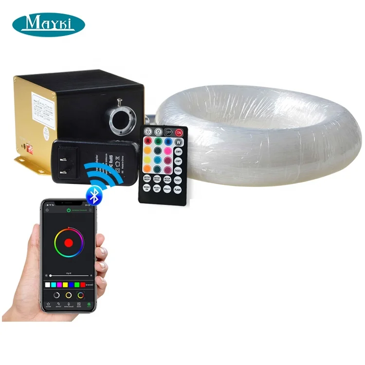 APP Remote RGB White Colorful Led Plastic Fiber Optic Star Ceiling Kit Lights 328pcs Mixed Optical Fiber 4m RGBW