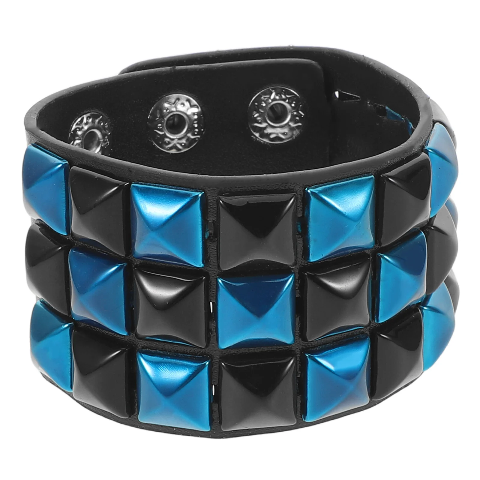 

Goth Punk Bracelet Cuff Bangle Fake Mens Wristband Multicolor Rivets Edgy Style Punk Bracelet Goth Bracelets